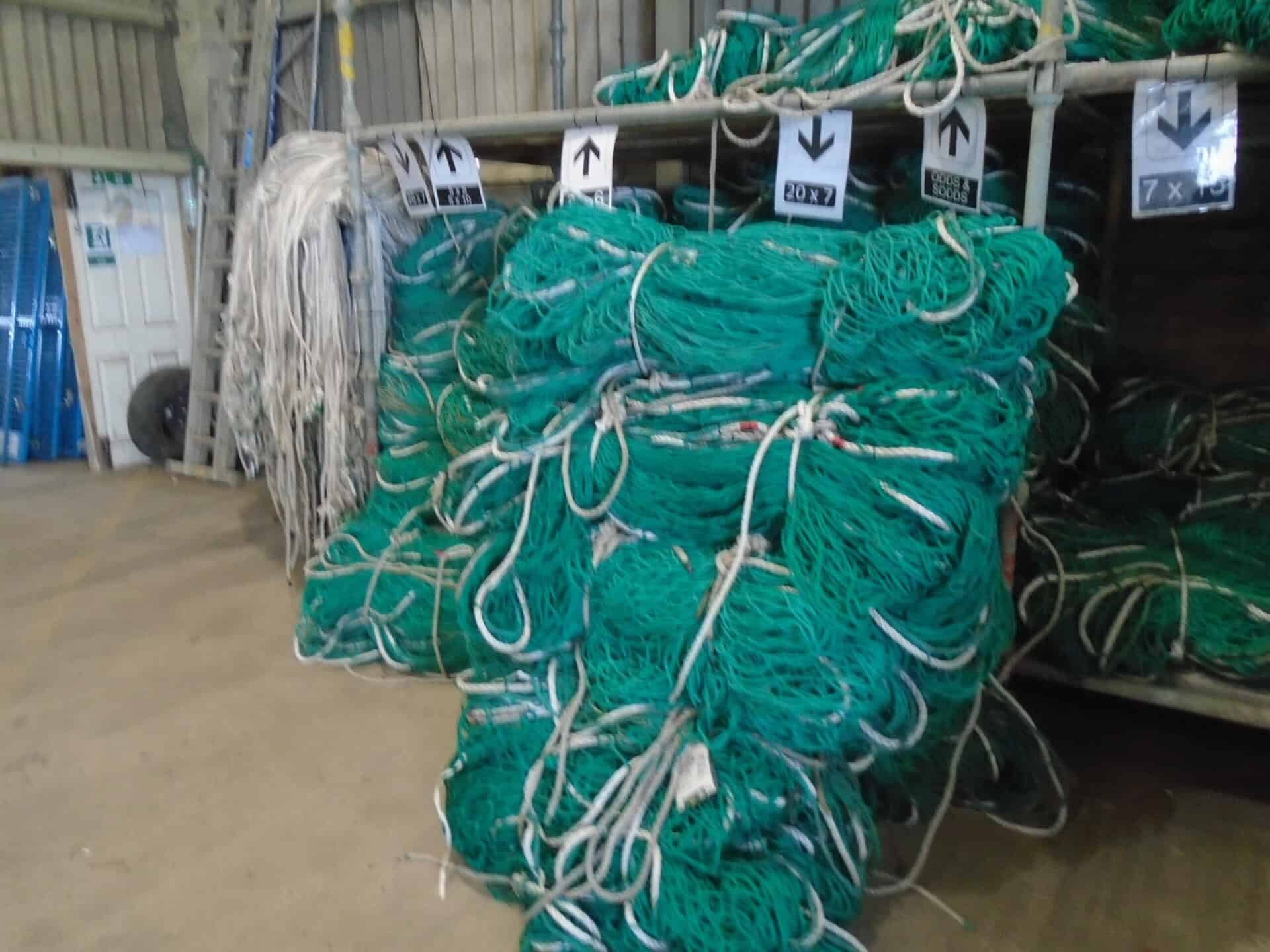 Serviced safety nets stored ready to go out to a project